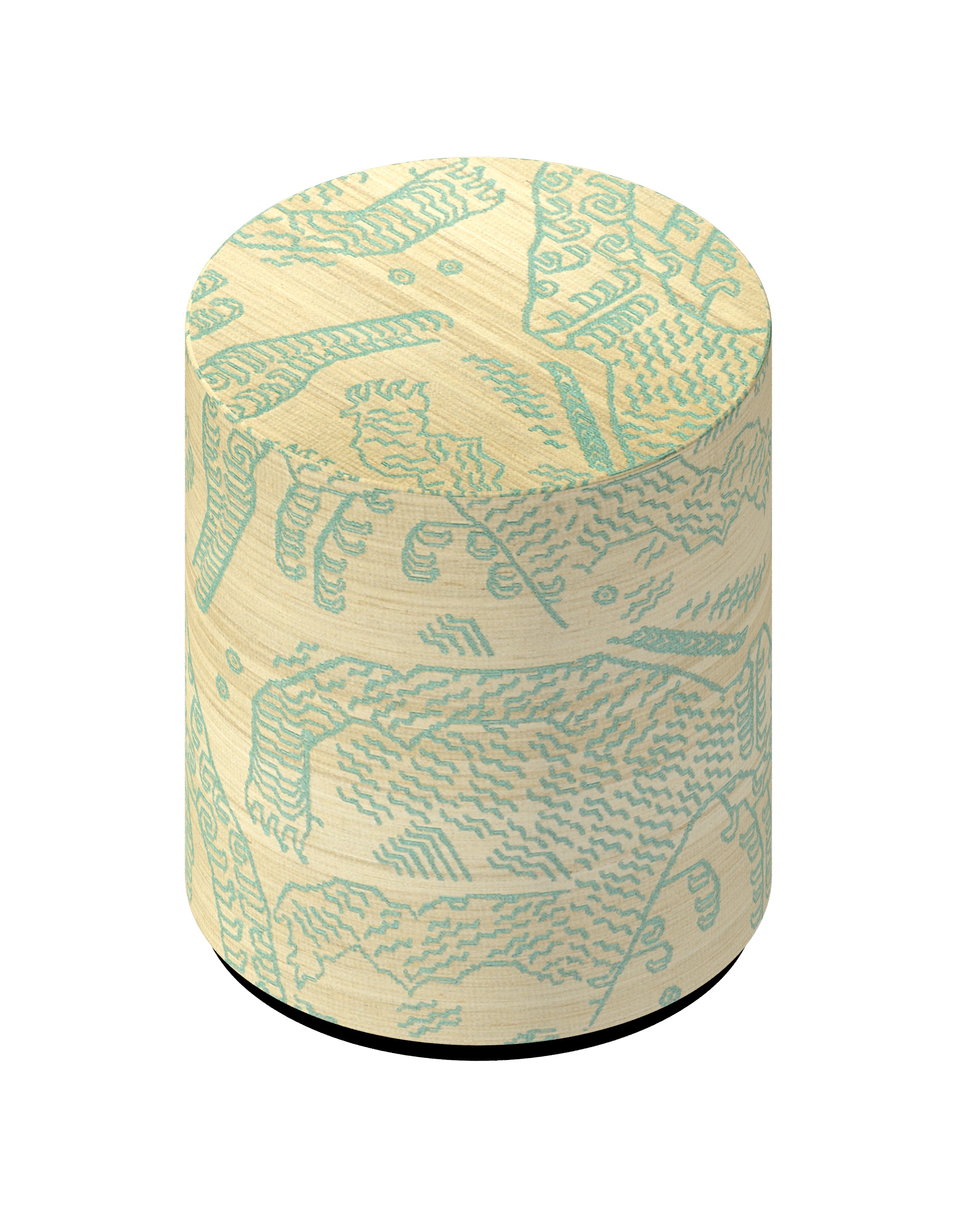 Dedar poef Tiger Silk - Miami Green