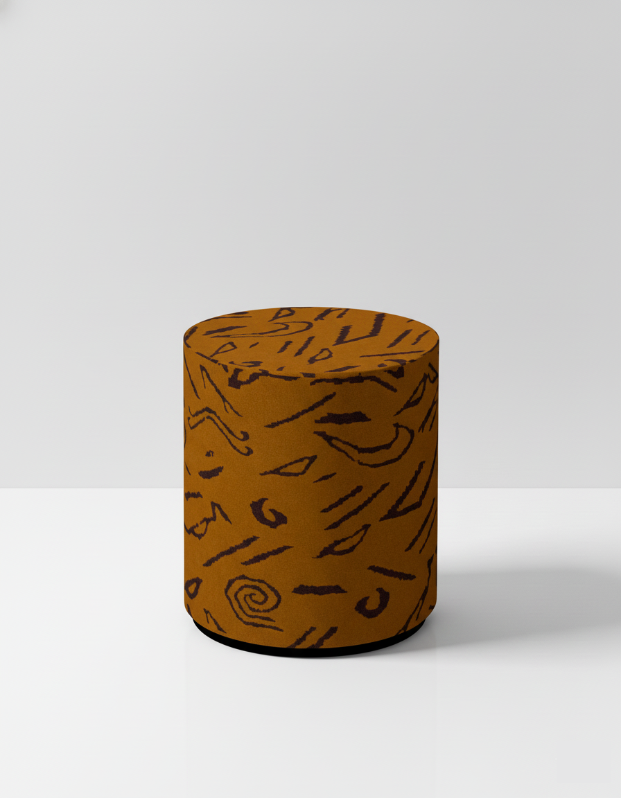 Dedar Tiger Mountain Pouf Fauve Ø40 cm