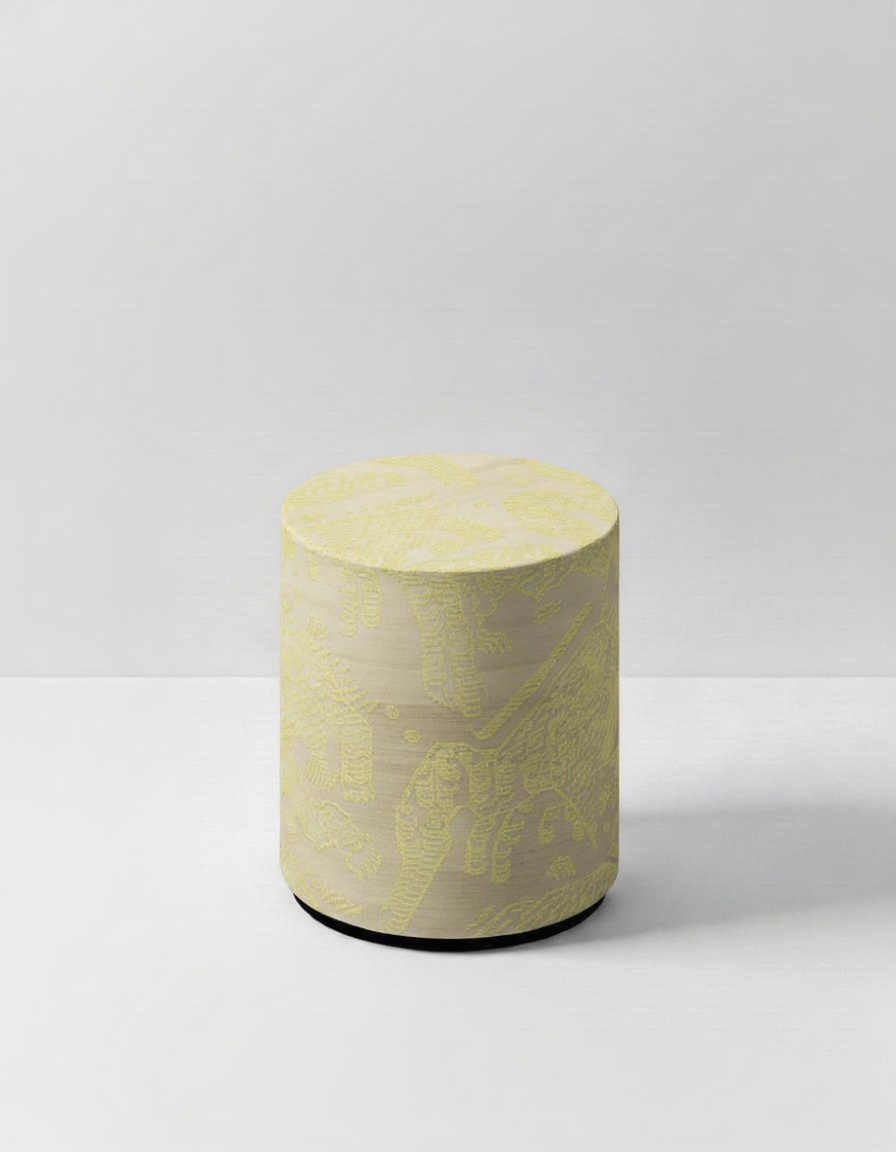 Dedar poef Tiger Silk - Lemon Freeze