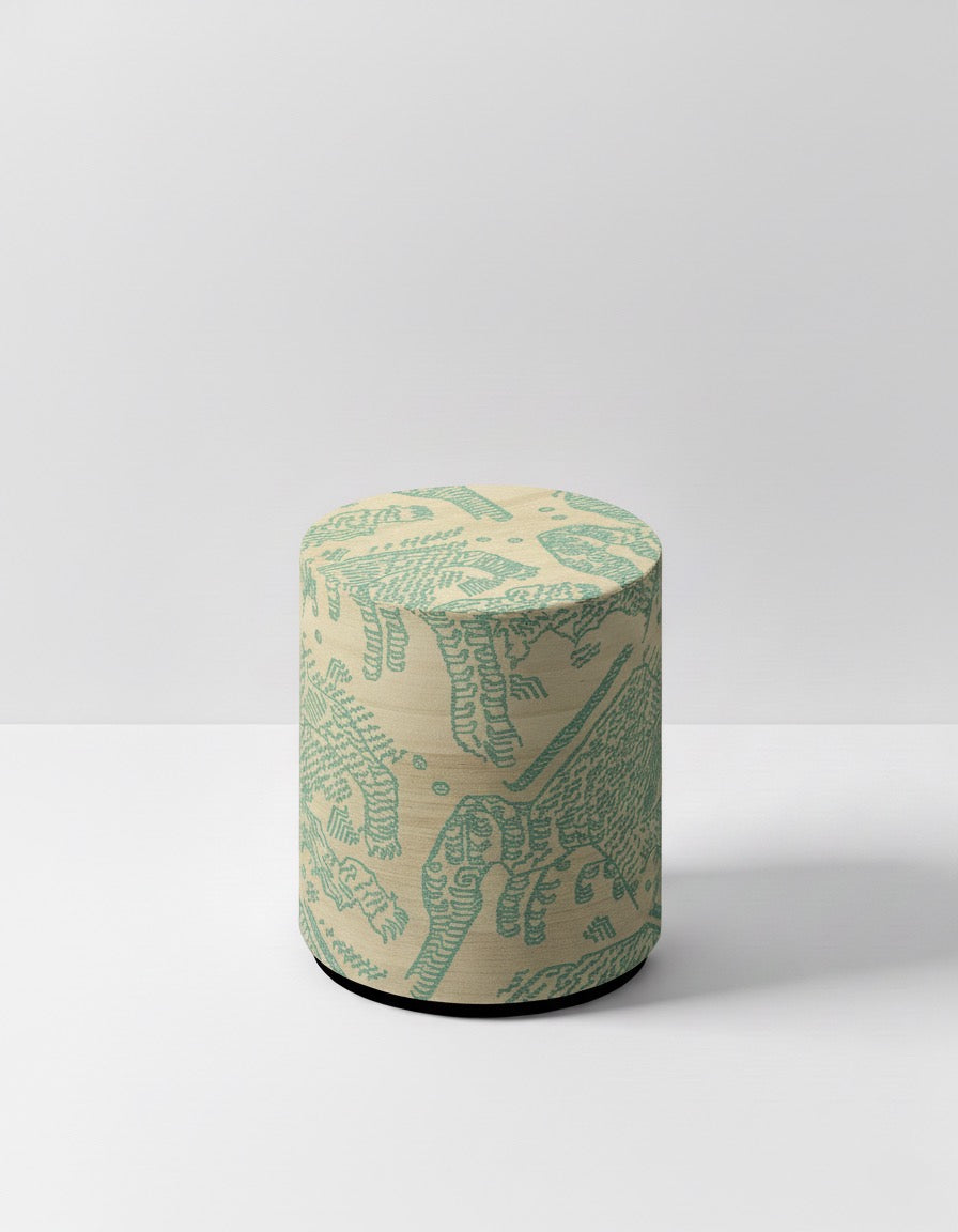 Dedar poef Tiger Silk - Miami Green