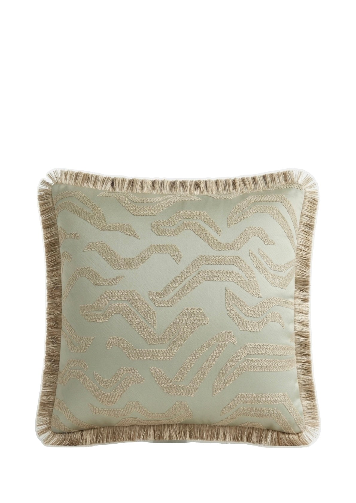 Pierre Frey sierkussen Tigris fringe - Jade - 45 x 45 cm