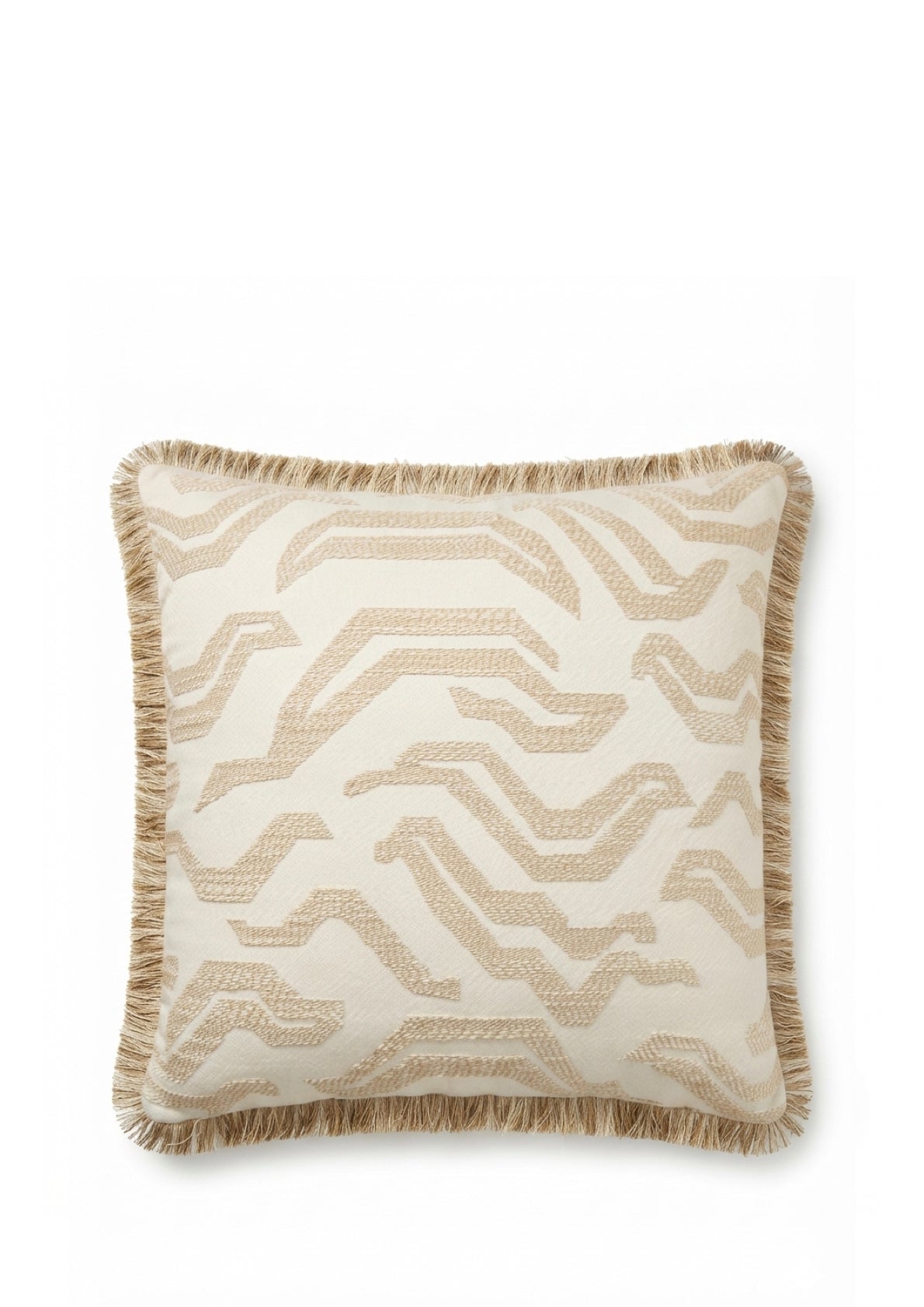Pierre Frey sierkussen Tigris fringe - Perla - 45 x 45 cm