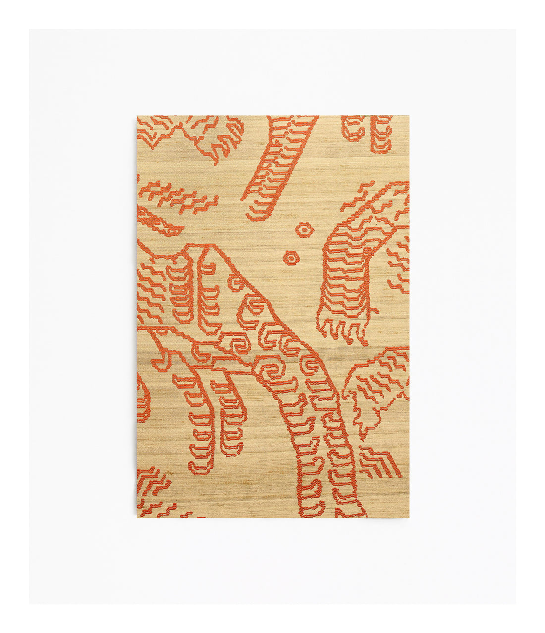 Dedar Tiger Silk Poef Electric Orange Ø40 cm