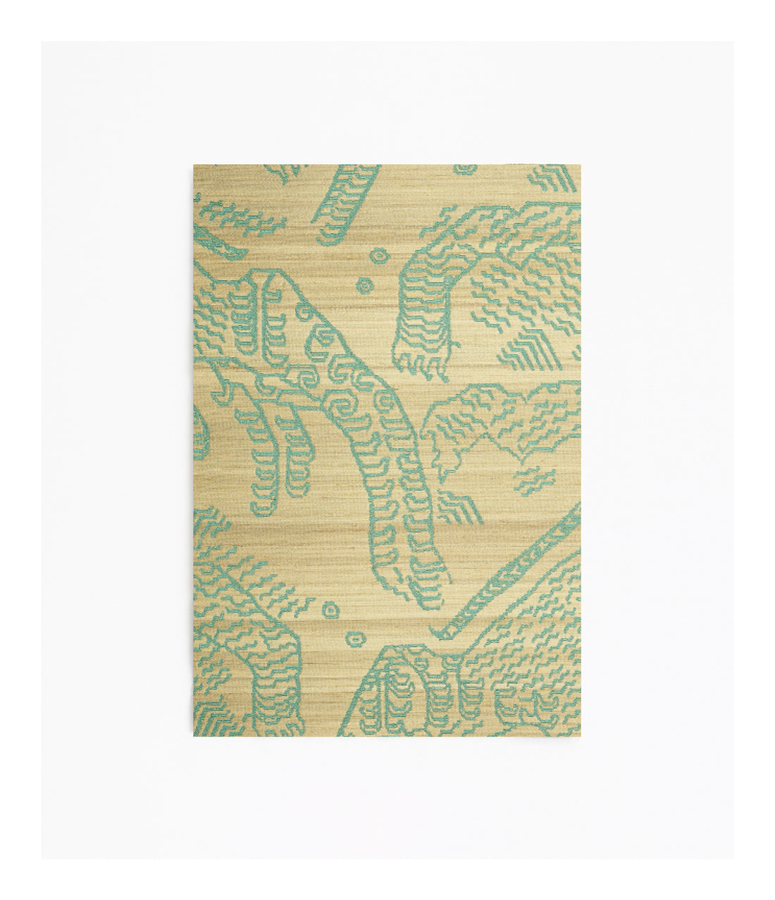 Dedar Tiger Silk Poef Miami Green Ø40 cm
