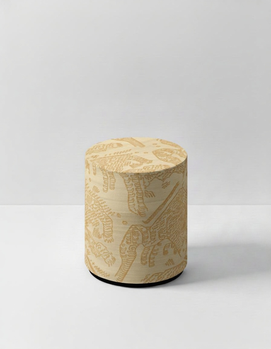 Dedar poef Tiger Silk - Dark Gold