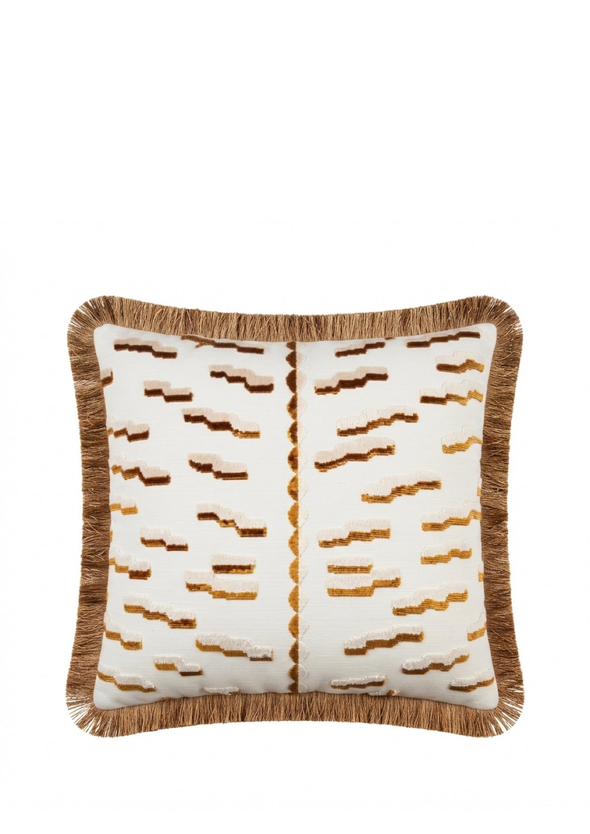 Dedar Tiger Beat Fringe sierkussen Tabacco 50 x 50 cm