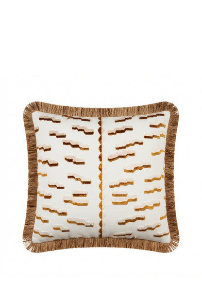 Dedar Tiger Beat Fringe sierkussen Tabacco 50 x 50 cm