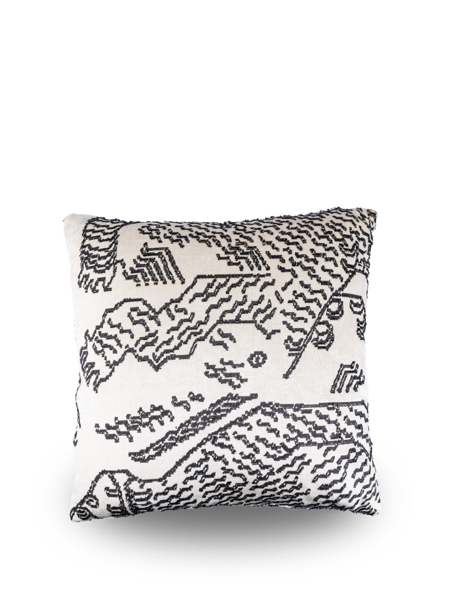 Luxe Dedar Tiger Mountain sierkussen in Graphite, 45x45 cm, hoogwaardige afwerking