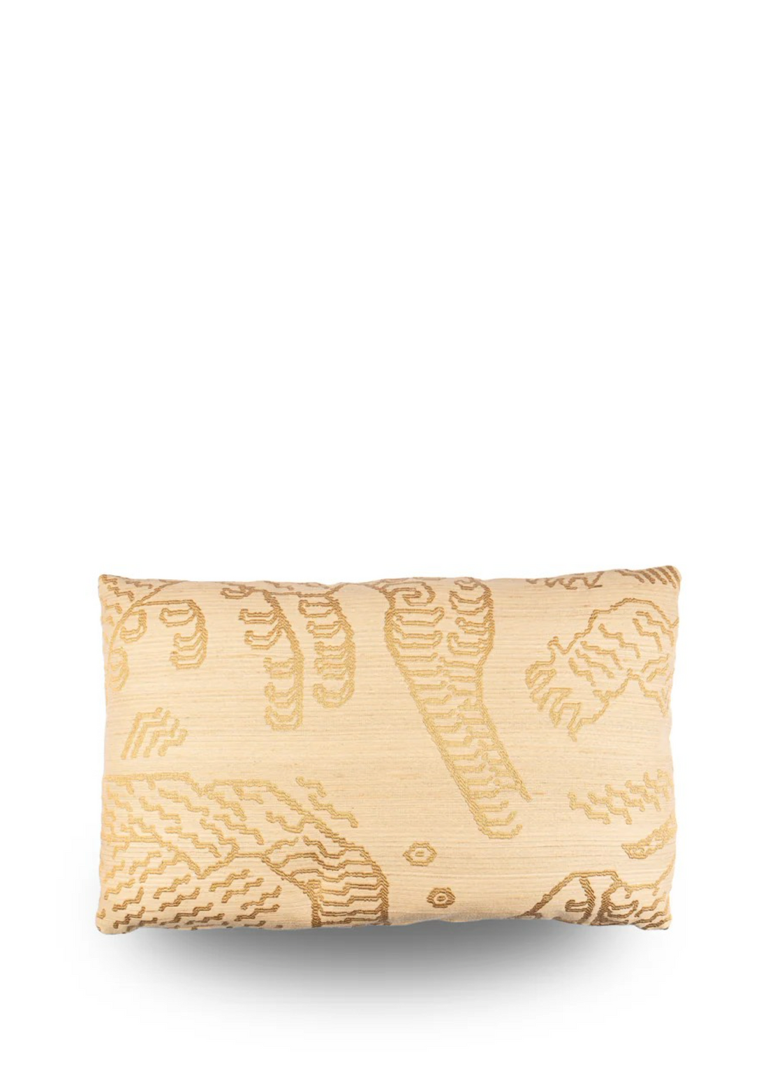 Luxe Dedar Tiger Silk sierkussen in gold, 30x50cm, hoogwaardige afwerking