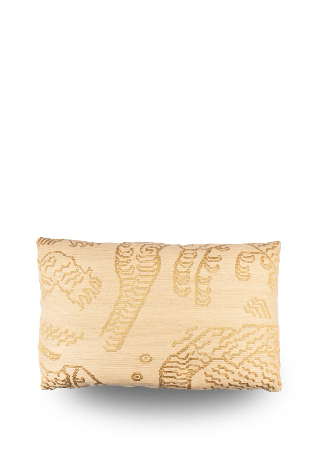 Luxe Dedar Tiger Silk sierkussen in gold, 30x50cm, hoogwaardige afwerking