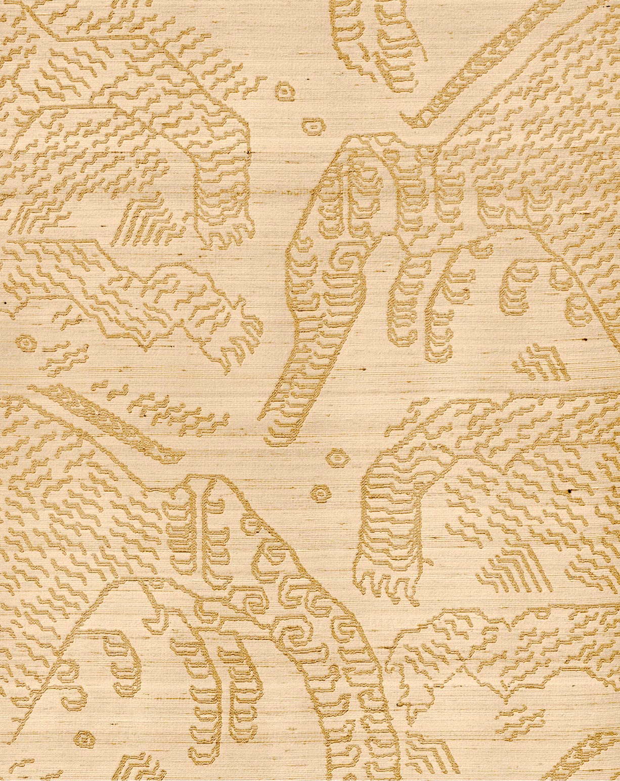 Dedar stof Tiger Silk - Dark Gold 001