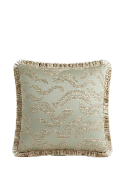 Pierre Frey sierkussen Tigris fringe - Jade - 45 x 45 cm