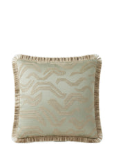 Pierre Frey sierkussen Tigris fringe - Jade - 45 x 45 cm