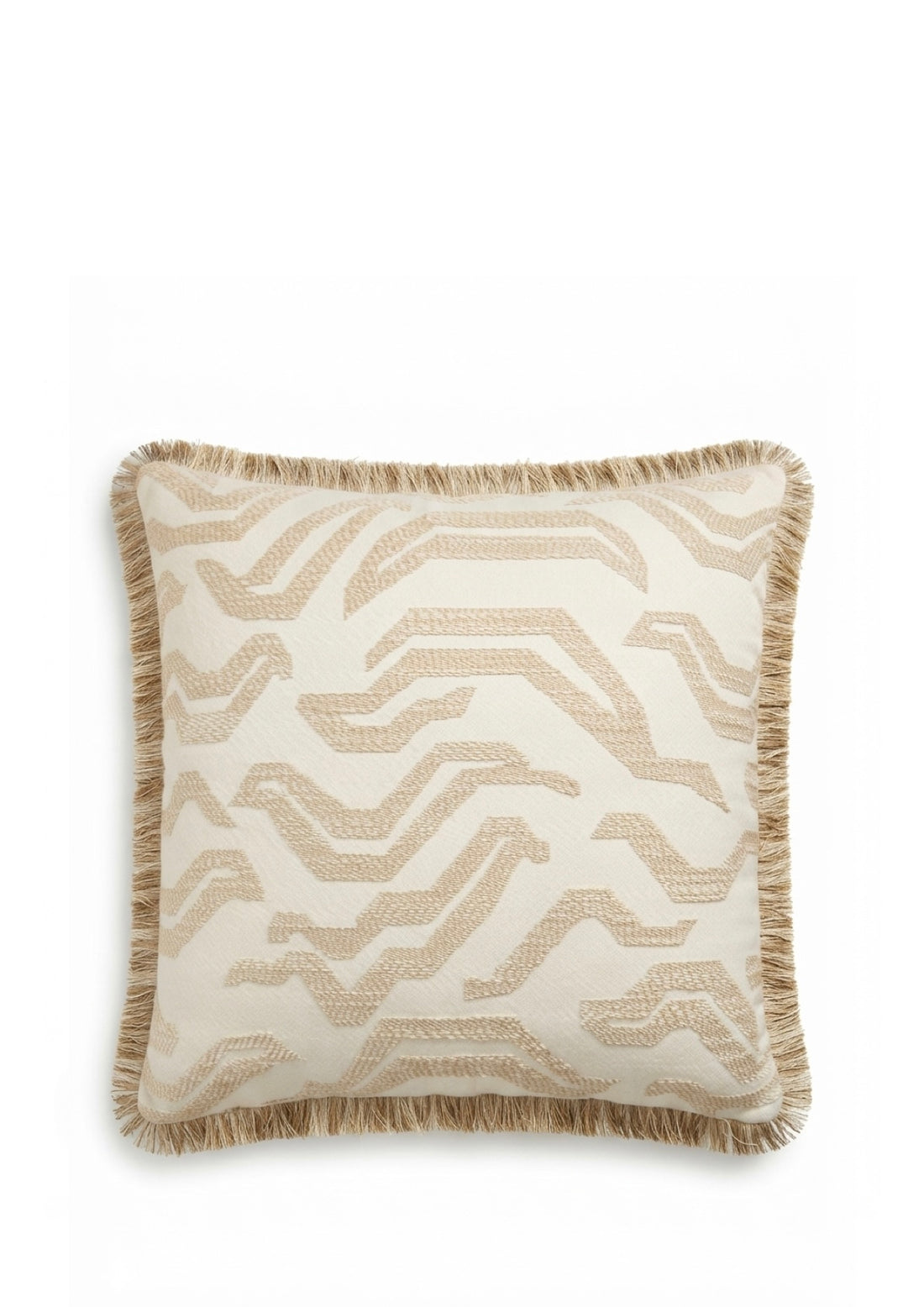 Pierre Frey sierkussen Tigris fringe - Perla - 45 x 45 cm