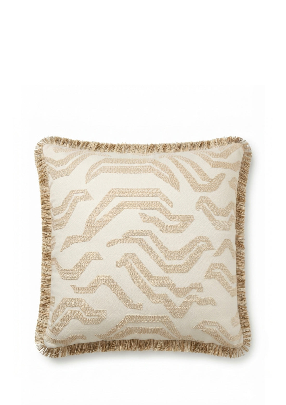 Pierre Frey sierkussen Tigris fringe - Perla - 45 x 45 cm