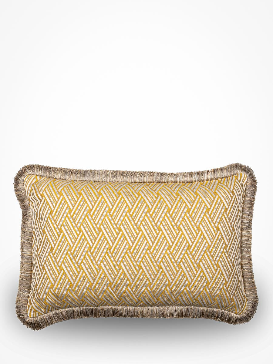 Lelièvre sierkussen Vacoa fringe - Soleil - 40 x 60 cm