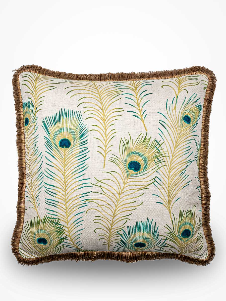 Sanderson sierkussen Themis fringe - Teal - 60 x 60 cm