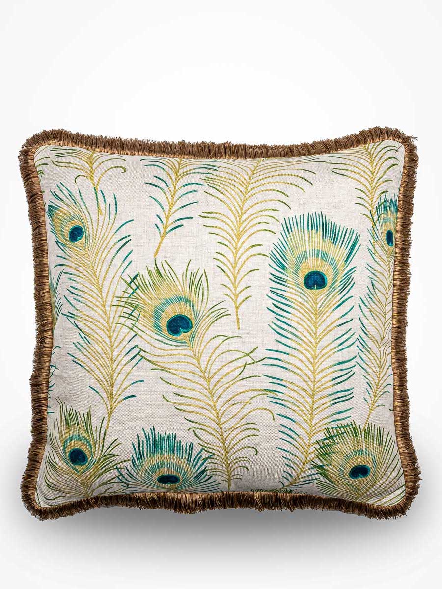 Sanderson sierkussen Themis fringe - Teal - 60 x 60 cm