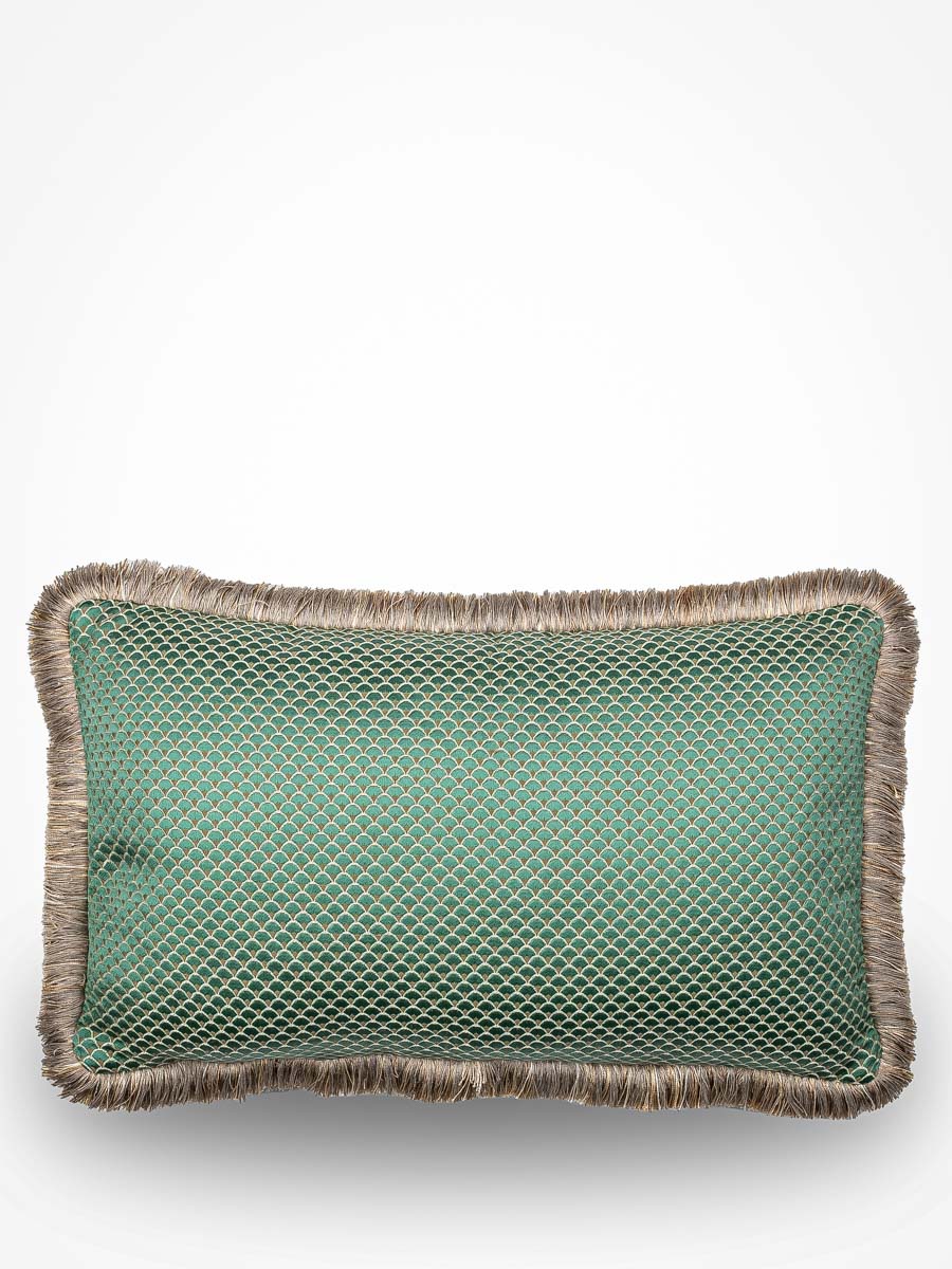 Pierre Frey sierkussen Okinawa fringe - Céleste - 40 x 60 cm