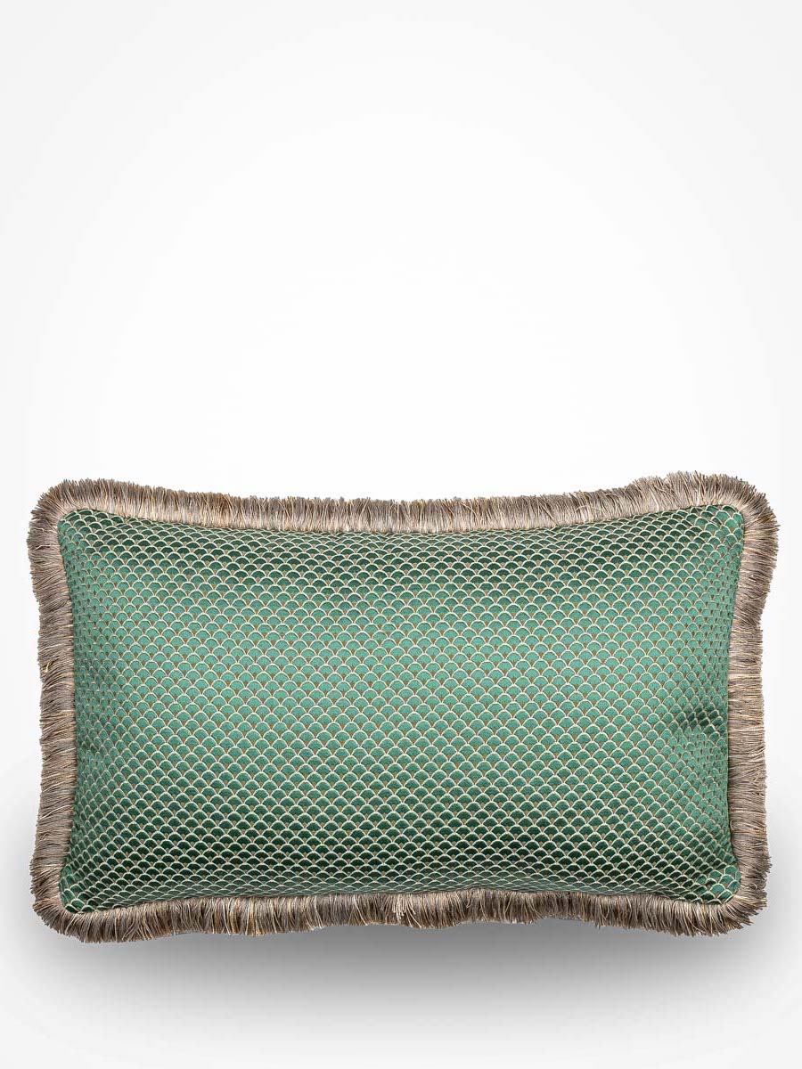 Pierre Frey sierkussen Okinawa fringe - Céleste - 40 x 60 cm
